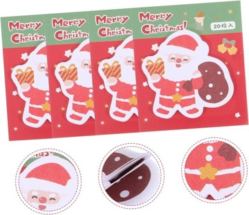 4 рождественские стикеры, милые стикеры, открытки