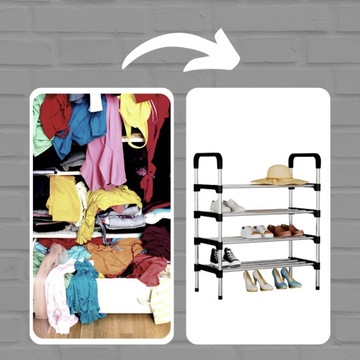 ПОЛКА ДЛЯ ОБУВИ ПОДСТАВКА КНИЖНЫЙ ШКАФ ПОЛКА 4 УРОВНЯ