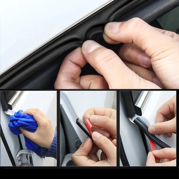 USZCZELKA SAMOPRZYLEPNA TAŚMA USZCZELNIAJĄCA DO DRZWI SAMOCHODU AUTA 5M - B