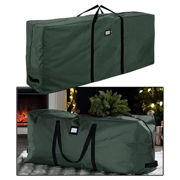 Сверхмощная сумка для хранения рождественской елки с двумя ручками зеленого цвета 122x34x51 см