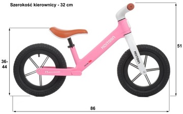 Rowerek biegowy dla dwulatka różowy 12