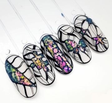 Стеклянная пыль для нейл-арта - Волшебные осколки - MIX