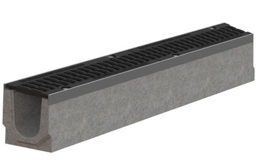 Бетонный дренажный канал для гаражной парковки, чугунная решетка 16x21 см, D400