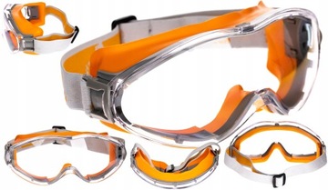 GOGLE OKULARY OCHRONNE ROBOCZE PRZECIWODPRYSKOWE BHP NIE PARUJĄ