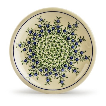 Talerz obiadowy płytki Bolesławiec 24 cm dek. 1208