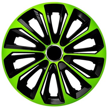 Kołpaki 15'' NRM zielono-czarne 4 szt. do TOYOTA RENAULT FIAT OPEL PEUGEOT