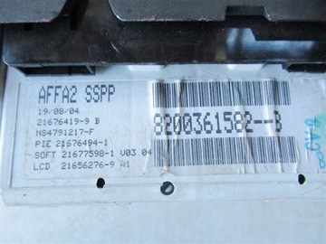 DISPLEJ AUTORÁDIO RENAULT LAGUNA II 8200361582-B