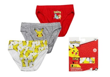 POKEMONY SLIPKI CHŁOPIĘCE MAJTKI DLA DZIECKA WIOSNA LATO 3-PAK 3/4 LAT