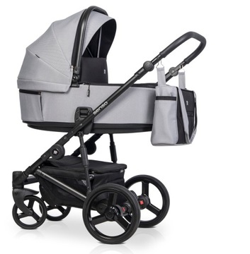 POLSKI WÓZEK DO 22kg GONDOLA SPACERÓWKA TORBA ZES. 2w1 RIKO SENSO GREY FOX