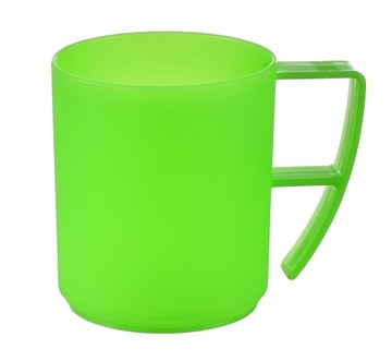KUBEK KUBKI PLASTIKOWY Z UCHEM ZMYWARKI 350ML ZIEL