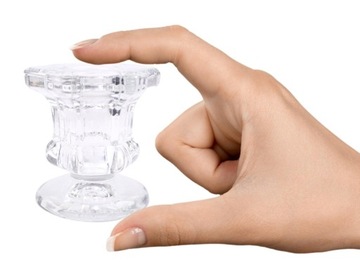 ЭЛЕГАНТНЫЙ МАЛЕНЬКИЙ СТЕКЛЯННЫЙ ПОДСВЕЧНИК ДЛЯ НАСТОЛЬНОЙ СВЕЧИ