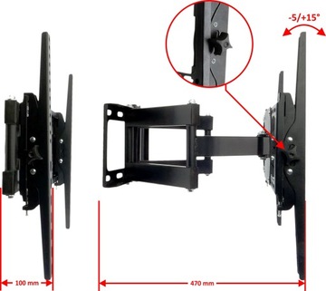 MOCNY NIEZAWODNY ŚCIENNY UCHWYT DO TELEWIZORA TV 26-65 CALI VESA
