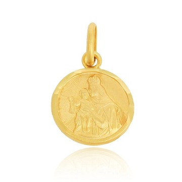 Złoty medalik dwustronny Matka Boska i Jezusem 333