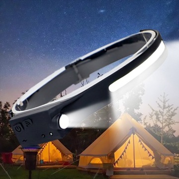 НАБОРНЫЙ ФОНАРЬ 5 Вт COB + 3 Вт XPE LED, ПЕРЕЗАРЯЖАЕМЫЙ USB, IP44 ДАТЧИК ДВИЖЕНИЯ, 5 ФУНКЦИЙ