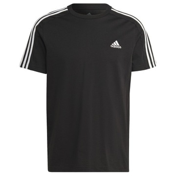 L Koszulka męska adidas Essentials Single Jersey 3-Stripes Tee czarna IC933