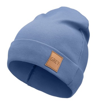 Czapka wiosenna dla dziecka prążek beanie 48-52 M