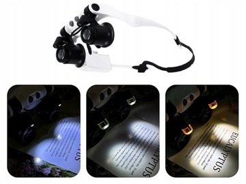 УВЕЛИЧИТЕЛЬНЫЕ ЧАСОВЫЕ ОЧКИ СЕРВИС РЕМОНТ ПОДСВЕТКА 2 LED 25X 10X