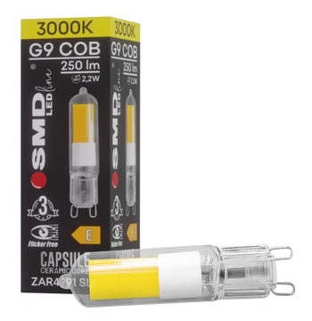 ŻARÓWKA SMD LEDline CIEPŁA G9 COB 2,2W CAPSULE