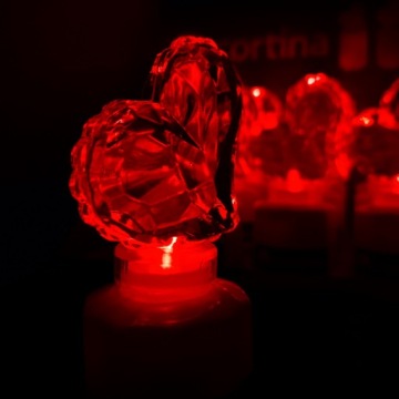 ВСТАВКА ДЛЯ СВЕЧИ СЕРДЦЕ LED 14 СМ ИСПОЛЬЗУЕТСЯ ОТ R6 БАТАРЕИ КРАСНЫЙ