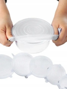 POKRYWKI PRZYKRYWKI SILIKONOWE PRZEZROCZYSTE 6 SZT