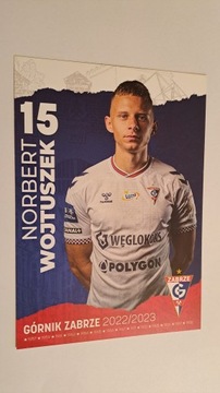 NORBERT WOJTUSZEK - GÓRNIK ZABRZE 2022/2023 KARTA AUTOGRAFOWA - ZDJĘCIE