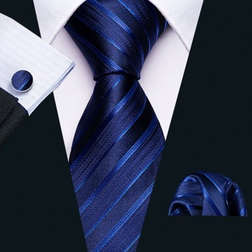 ELEGANCKI ZESTAW Żakardowy Męski KRAWAT + POSZETKA + SPINKI wys24h