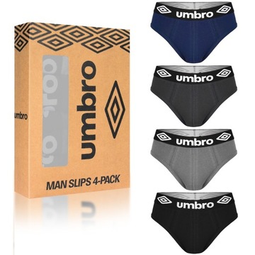 Umbro Slipy Majtki Męskie Bawełniane 4 sztuki Rozmiar XL