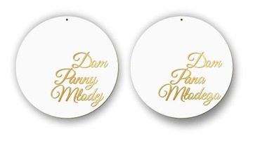 Koła tablice Dom Panny/a Młodej/go 30 złote lustro