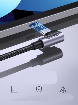 Кабель Fast USB Type-C USB-C 3A 2 м QC 4.0 PD угловой кабель Huawei HTC 60 Вт