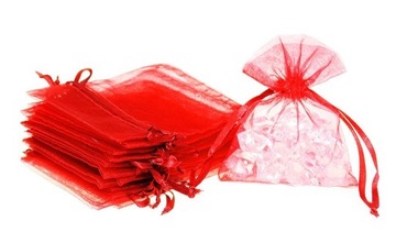 Сумка из ОРГАНЗЫ 12х15 - ювелирный подарок РОЗЫ 10 шт.