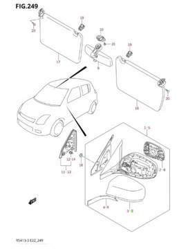 SUZUKI SWIFT MK6 SPORT - POUZDRO ZRCÁTKO LEVÝ