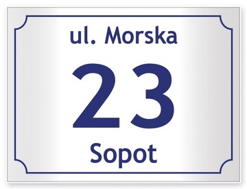 TABLICZKA ADRESOWA z numerem domu tablica 40x30 cm