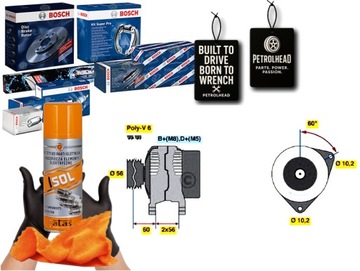 ALTERNÁTOR (14V 120A) OPEL CALIBRA A OMEGA B VECTRA #PETROLHEAD PRO+ KIT4