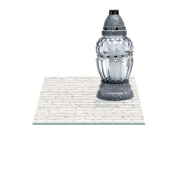 SZKLANA PODSTAWKA POD ZNICZE 25x25cm Cegły 349e