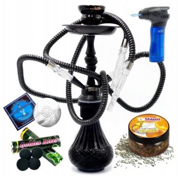 SHISHA SZISZA FAJKA WODNA DUŻA 2 WĘŻĘ + AKCESORIA
