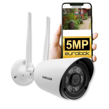 Zewnętrzna Kamera IP WiFi Bezprzewodowa 5MP Alarm