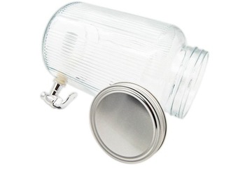 Стеклянная банка с краном для лимонадного сока, 5 л.