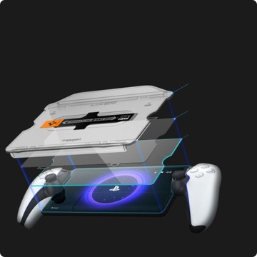 ЗАКАЛЕННОЕ ЗАЩИТНОЕ СТЕКЛО SPIGEN 9H ДЛЯ ПОРТАЛА SONY PLAYSTATION — АППЛИКАТОР