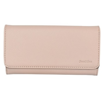 PORTFEL DAMSKI DUŻY KLASYCZNY - RÓŻOWY - NA KLIPS