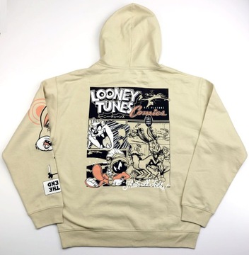 Bluza męska z kapturem Looney Tunes Zwariowane Melodie r. M Kieszeń Beżowa