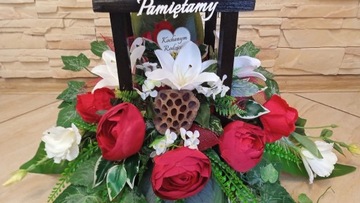 LATARNIA lampion Stroik cmentarz grób kompozycja