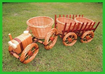 НАБОР плетеных подставок для цветов Tractor Wagon WIKLINA