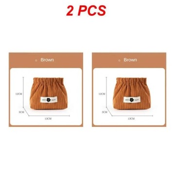 1/2/5PCS Corduroy Elastic Storage Bag Handbags For Women Mini Makeup Bag