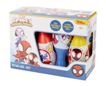 Zestaw do gry w kręgle dla dzieci Spiderman 7 elementów 3+