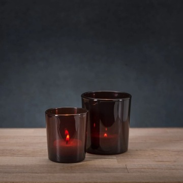 Szklanka pojemnik do zalewu świec 70848 brąz transparent 280 ml kpl. 6 szt.