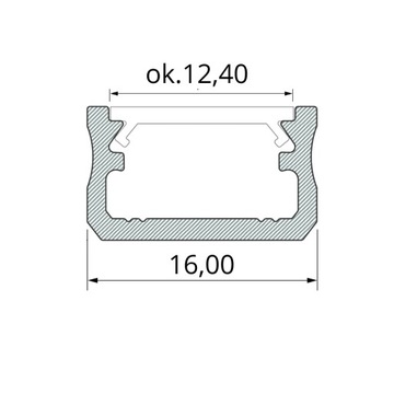 Klosz KLIK PMMA Czarny 12-13mm do profili LUMINES 16mm Basic - 1 metr