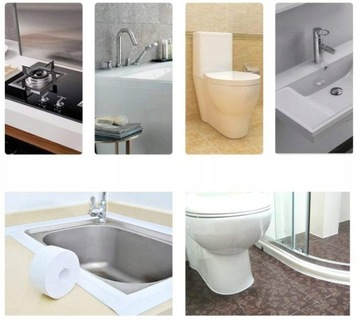 Самоклеящаяся водонепроницаемая уплотнительная лента для ванн, душевых поддонов и умывальников