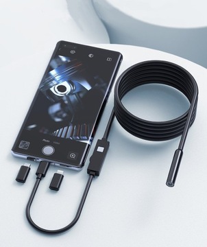 ЭНДОСКОПНАЯ ИНСПЕКЦИОННАЯ КАМЕРА DUO 1920P HD ДЛЯ ТЕЛЕФОНА Android iOS 8LED 5 м 7,9 мм