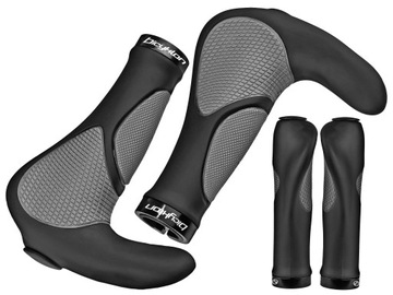 CHWYTY GRIPY RĄCZKI ROWEROWE BICYKLON ERGO PLUS PRZYKRĘCANE Z ROGAMI 142 mm