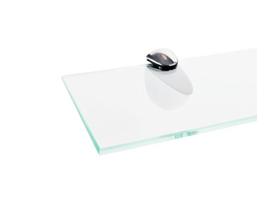 Półka szklana do łazienki przezroczysta bezbarwna 5 mm z uchwytami 10x50 cm